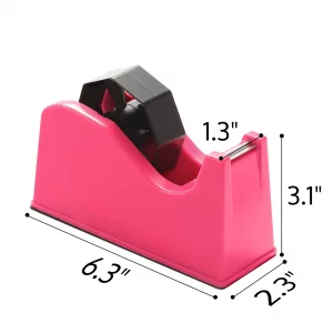 OFFNOVA Heat Tape Dispenser and Tapes Kit for Sublimation, a Desktop Holder and 2 Rolls 33m x 10mm Heat Resistant Tape (Pink)