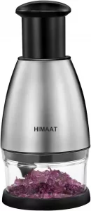 HIMAAT Manual Vegetable Dicer - Efficient Stainless Steel Hand Chopper for Onions, Garlic, Tomatoes, Nuts, Herbs, Salad. Perfect Kitchen Gadget for F
