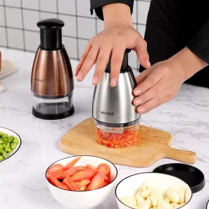 HIMAAT Manual Vegetable Dicer - Efficient Stainless Steel Hand Chopper for Onions, Garlic, Tomatoes, Nuts, Herbs, Salad. Perfect Kitchen Gadget for F