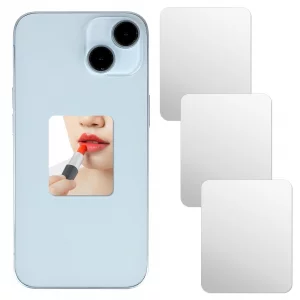 3 PCS Mirror Decal for Phone Mirror Stick on Phone Case Back Rectangle Mirrors Smartphone Charm Acrylic Make up Mirrors Stickers for Cellphone Case B