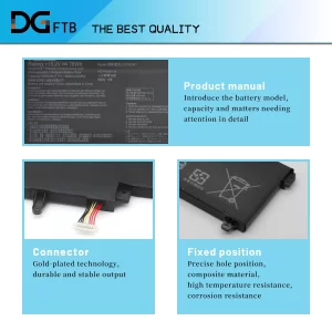 DGFTB C41N1541 Laptop Battery for Asus ROG Strix GL702 GL702V GL702VT GL702VM GL702VMK GL702VS GL702ZC Scar GL703G GL703GE GL703GM GL703GS GL702VSK G