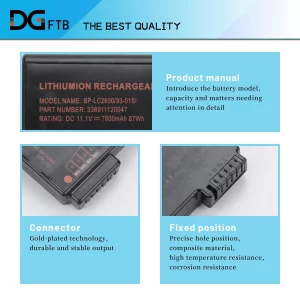 DGFTB BP-LC2600/33-01S1 Laptop Battery Replacement for Getac M230 X500 V100 V200 V1010 S400 Notebook BP-LP2900/33-01PI 338911120104 BP3S3P3450P-01 44