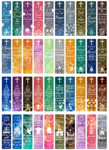 200 Pcs 40 Style Bible Verse Bookmarks Inspirational Scripture Christian Book Marks Motivational Book Markers Cross Bible Bookmark for Women Men Reli