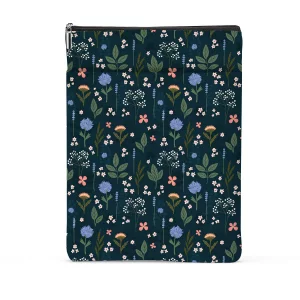 Wildflower Pattern Book Lovers Gifts Waterproof Book Sleeve Book Pouch Book Protector with Zipper and Front Pocket BookCover Case for Women Girl Read
