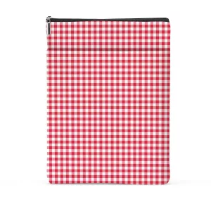 Red Checkered Plaid Decor Book Lovers Gifts Waterproof Book Sleeve Books Pouch Books Protector with Zipper and Front Pocket Bookish Gifts Cover Case 