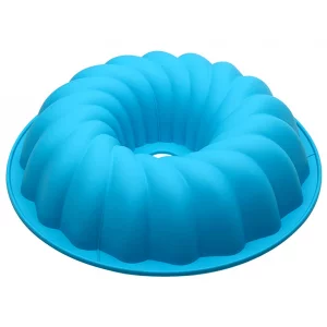 Alimat PluS Silicone Cake Pan 6 Cup, Round Fluted Cake Mold 9.8 Inch, Tube Cake Pan Silicone Baking Molds for Jello, Gelatin, Pound Cake