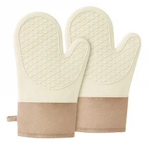 Silicone Oven Mitts?Heat Resistant up to 500F, Oven Gloves with Soft Lining, Non-Slip Kitchen Essentials, Kitchen Gadgets, Apartment Essentials, Gre