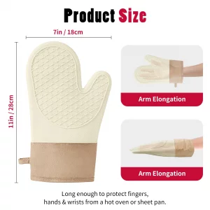 Silicone Oven Mitts?Heat Resistant up to 500F, Oven Gloves with Soft Lining, Non-Slip Kitchen Essentials, Kitchen Gadgets, Apartment Essentials, Gre