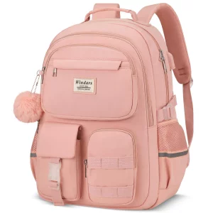 WINDARS School Backpack for Teen Girls, Cute Laptop Backpack for Women Students, Middle High School Bags Aesthetic Bookbag for College Travel Fit 15.