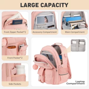 WINDARS School Backpack for Teen Girls, Cute Laptop Backpack for Women Students, Middle High School Bags Aesthetic Bookbag for College Travel Fit 15.