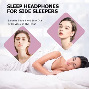 Xmenha Blue Wireless Invisible Earbuds Hidden Headphones for Side Sleepers Invisible Sleep Earbuds for Sleeping Sleep Small Tiny Mini Bluetooth Headp