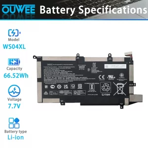OUWEE WS04XL Laptop Battery Compatible with HP Spectre x360 14t-ea000 14-ea0378ng 14-ea0023dx 14-ea0047nr Pavilion Gaming Series WSO4XL L97357-005 HS