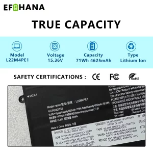 EFOHANA L22M4PE1 71Wh Laptop Battery Replacement for Lenovo ThinkBook 16 G6 ABP G6 IRL G7 ARP G7 IML G8 IRL Series SB11N47477 5B11L93199 SB11N47477 5