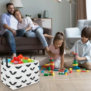 FXOCSHE Halloween Batman Basket,Collapsible waterproof storage basket,Batman toy decor,Cute toy storage box Empty for kids,Organizer Containers for K