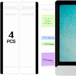 Monitor Memo Board, 4PCS Transparent Computer Monitor Side Panel Creative Desktop Memo Board, Acrylic Desktop Computer Sticky Note Holder for Home Of