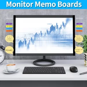 Monitor Memo Board, 4PCS Transparent Computer Monitor Side Panel Creative Desktop Memo Board, Acrylic Desktop Computer Sticky Note Holder for Home Of