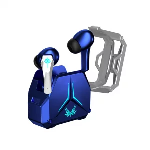 Xmenha Blue True Wireless Earbuds with Mic Microphone Bluetooth 5.3 TWS Wireless Gaming Earbuds Low Latency Blue Tooth Ear Buds in Ear Headphones Blu