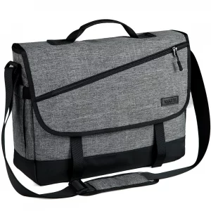 VASCHY Messenger Bag for Men, Fashion Water Resistant Laptop Satchel Crossbody Shoulder Side Bag Briefcase for Men and Women for Work,Business Gray