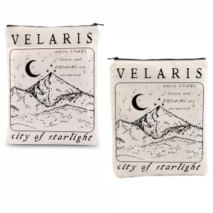 BookSleeve Velaris White City of Starlight Vintage Stars Graphic BookSleeve Book Lover Women