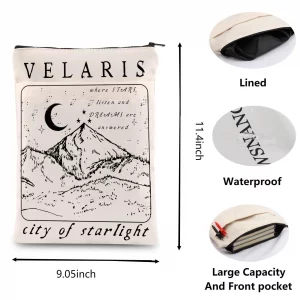 BookSleeve Velaris White City of Starlight Vintage Stars Graphic BookSleeve Book Lover Women