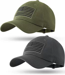 spxkd 2 Pcs American Flag Baseball Caps for Men Women Low Profile Breathable Washed Cotton Baseball Hat Adjustable Golf Dad Cap for Wide Occasion