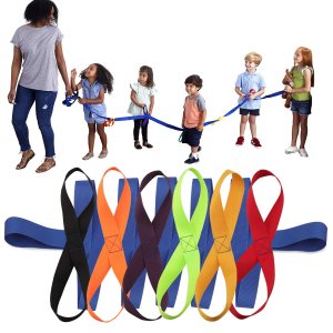 Toddler Walking Rope, Colorful Handles for Preschool Kids - Outdoor Use, Holds 12 Children & 2 Teachers (Blue)