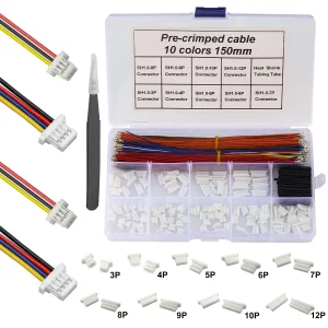 Keszoox Jst SH1.0mm Connector Kit and Premium Pre-Crimped Cables?for SPRacing F3 Omnibus F4 Pro F7 Racing Drone Wire Kit?Total 140pcs sh1.0 Connector