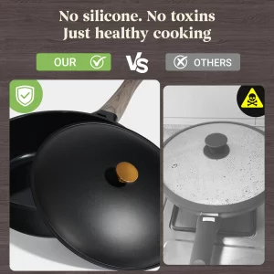 21Pcs Pots and Pans Set with Aluminum Lid, Nonstick Ti-Ceramic Cookware Sets, Induction Cookware Non Stick Cooking Set w/Frying Pans & Saucepans(PFOS