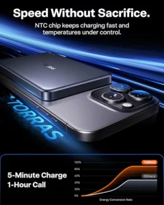 TORRAS MiniMag Power Bank,Ultra-Slim 10,000mAh Magnetic Wireless Portable Charger, 22.5W Fast Charging iPhone Air Magnetic Battery Pack Designed for 