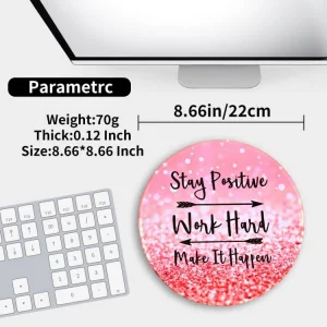 Funny Work Office Mouse Pad, 3 Pack Small Round Mouse Pads for Desk, Mini Travel Mousepad Mat for Wireless Computer Laptop, Office Desk Accessories, 
