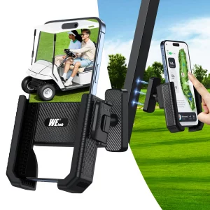 welvath Magnetic Golf Cart Phone Holder, Rotatable Phone Mount Holder Compatible with iPhone/Galaxy/Smartphones, Golf Cart Accessories for EZGO Club 