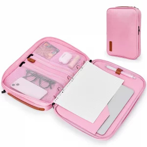 Portfolio Organizer Binder- Premium 3-Ring Padfolios for Women & Men, Zipper Closure,ipad Storage Bag, can Hold All Kinds of documents, Card Slot, Pe