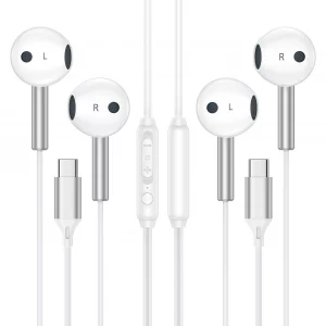 Type C Headphones Wired Earbuds Ear Buds for iPhone 17 Pro Max Air 16 Pro Max 16e 16 Plus/Pro 15 Plus/Pro USB C In-Ear Headphones Wired USBC iPhone 1