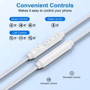 Type C Headphones Wired Earbuds Ear Buds for iPhone 17 Pro Max Air 16 Pro Max 16e 16 Plus/Pro 15 Plus/Pro USB C In-Ear Headphones Wired USBC iPhone 1