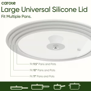 CAROTE 2 PCS Universal Silicone Lid for Pots, Pans and Skillets, Pot Lid fit 6