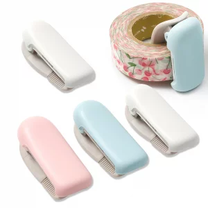 Washi Tape Cutter Set of 5, Mini Tape Dispenser, Portable Masking Tape Cutting Tool, Cute Washi Cutter Clip for Home Office School (Random Color)