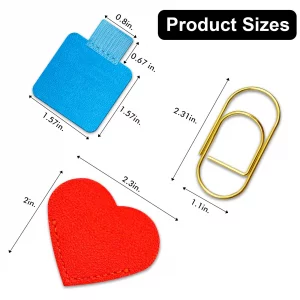 Pen Loop Holder for Notebook 12 Colors Self-Adhesive Stick On Pen Holder with Extra 2 Pens Clips 1 Leather Bookmarks As COMBO for Planner Journal Tab