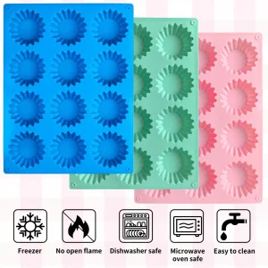 Peanut Butter Cup Molds 36 Cavity Non-stick Silicone Chocolate Candy Molds for Fat Bombs (3 Colors)