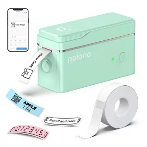 POLONO P31S Label Maker Machine with Tape, Portable Thermal Printer, Portable Bluetooth Label Printer for Organizing Storage Office Home, Sticker Mak