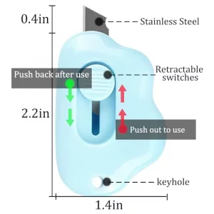 Box Cutter Retractable, 3 Pack Retractable Letter Opener, Adorable Cloud Tiny Letter Opener Envelope Slitter for Key Chain Pocket Bag Package Envelop