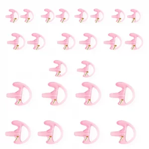 Lsgoodcare 24Pcs Replacement Earmold Earbud Left Ear for Two Way Radio Acoustic Coil Tube Earpiece - Silicone Walkie Talkie Earmould Ear Buds Pink Sm