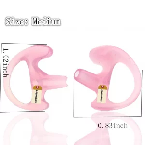 Lsgoodcare 24Pcs Replacement Earmold Earbud Left Ear for Two Way Radio Acoustic Coil Tube Earpiece - Silicone Walkie Talkie Earmould Ear Buds Pink Sm