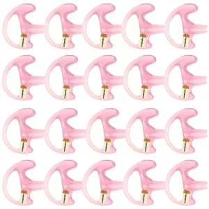 Lsgoodcare 20Pcs Replacement Earmold Earbud Right Ear Piece Compatible for Motorola Kenwood Midland Two Way Radio Acoustic Coil Tube Earpiece - Silic