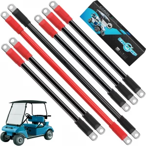 ENEKERP 7PCS Golf Cart Heavy Duty Battery Cables, Fit Club Car DS 1994-UP 4 Awg 36 & 48 Volt 4 Gauge Golf Cart Battery Cables, Club Car DS Battery Wi