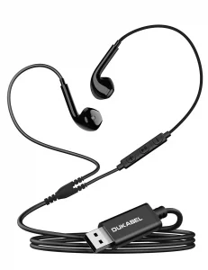 DUKABEL USB Wired Earbuds, USB Headphone with Mic for PC/ PS4/ PS5, 6FT in-Ear Stereo Earphones Headsets with Volume Control for Office Live Broadcas