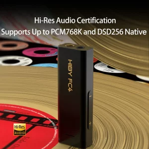 HiBy FC4 Headphone Amplifier Portable DAC with 4.4mm and 3.5mm Headphones Outputs Support MQA16X PCM768K DSD256 High Driving Power for Android/iOS/Ma