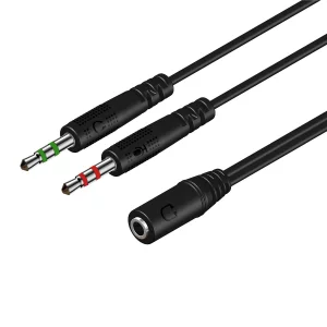 Headphone Splitter for PC 3.5mm Female to Dual 3.5mm Male Mic Audio Stereo Jack Y Splitter Cable Headphone Adapter Aux Cord, Suit for Smartphone/Gami