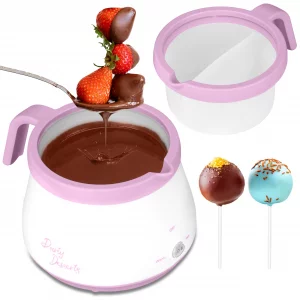 Party Desserts Candy and Chocolate Melting Pot with 2 Pots, Melts Candy Chocolate in a Couple of Minutes, Ideal for Cake Pops Cookies Cakes, 2.5 Cups