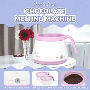 Party Desserts Candy and Chocolate Melting Pot with 2 Pots, Melts Candy Chocolate in a Couple of Minutes, Ideal for Cake Pops Cookies Cakes, 2.5 Cups