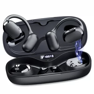 Seflorgo Open Ear Headphones Over Ear Buds, IP67 Waterproof True Wiress Earbuds with Dual DSP Noise Cancelling Mic for Work Sports, Advanced Bluetoot